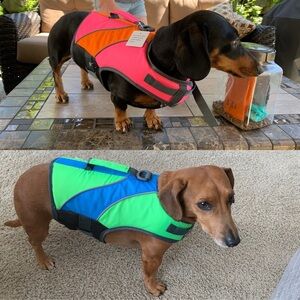 Good2Go Dog Floatation Vests sz XS 11-18lbs Colorful Life Jackets x 2 Green Pink
